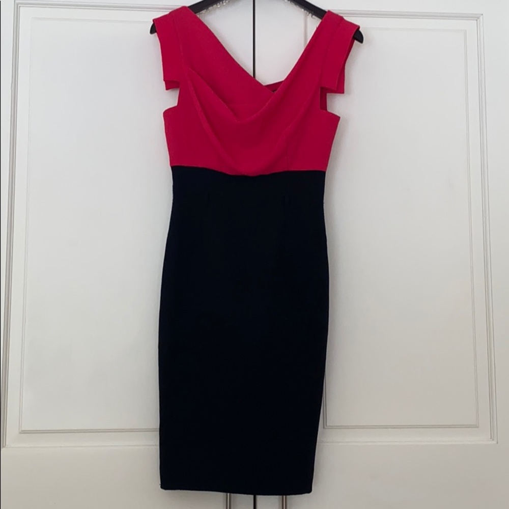 Black Halo Fuschia Black Classic Jacki O Dress Size 4
